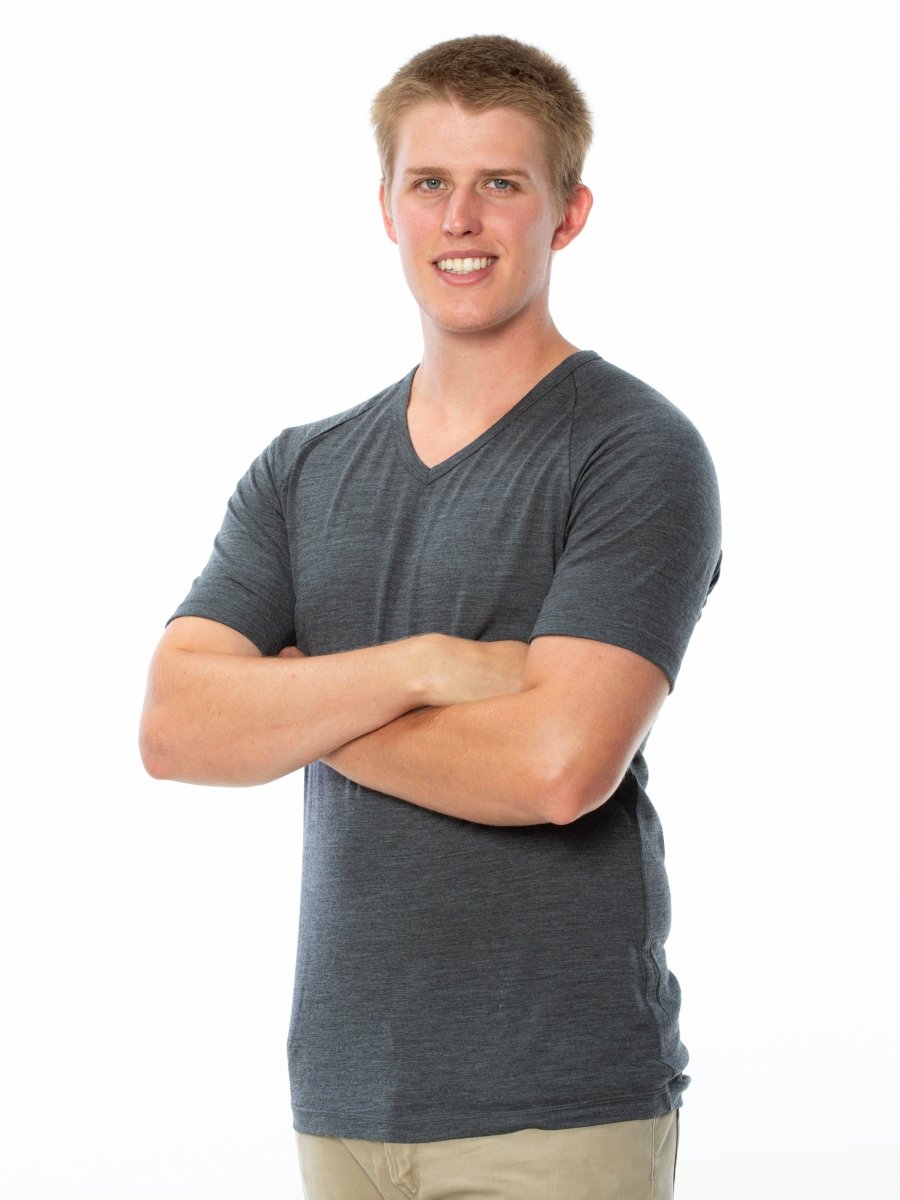 Merino Short Sleeve V Neck - Brass Monkeys - Smart Merino New Zealand
