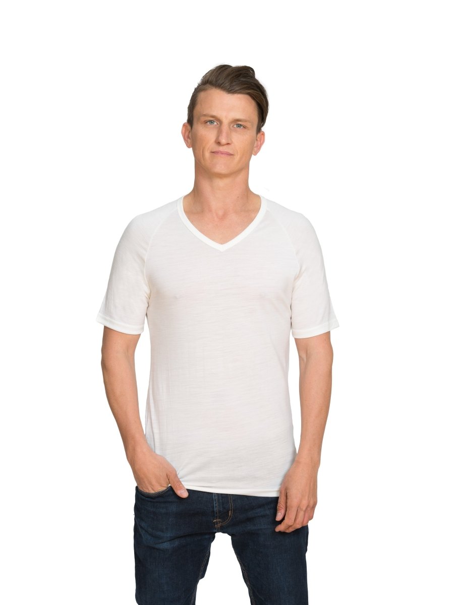 Merino Short Sleeve V Neck - Brass Monkeys - Smart Merino New Zealand