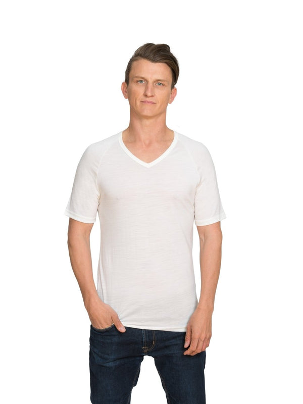 Merino Short Sleeve V Neck - Brass Monkeys - Smart Merino New Zealand