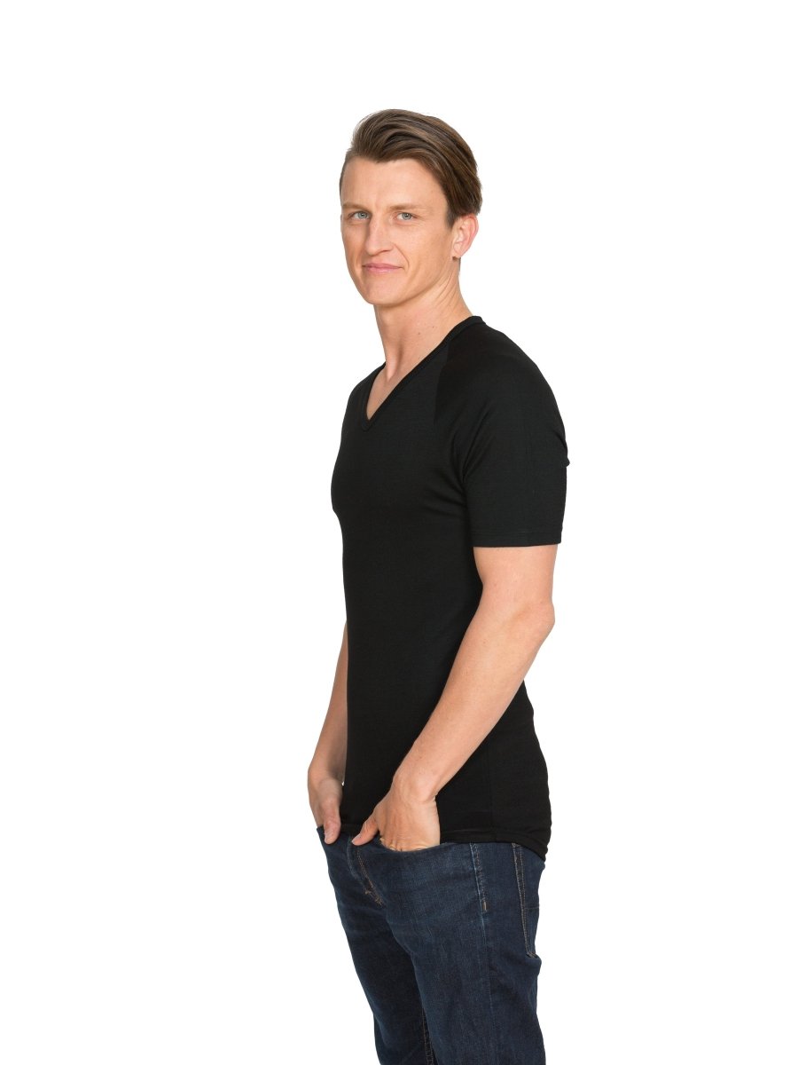 Merino Short Sleeve V Neck - Brass Monkeys - Smart Merino New Zealand