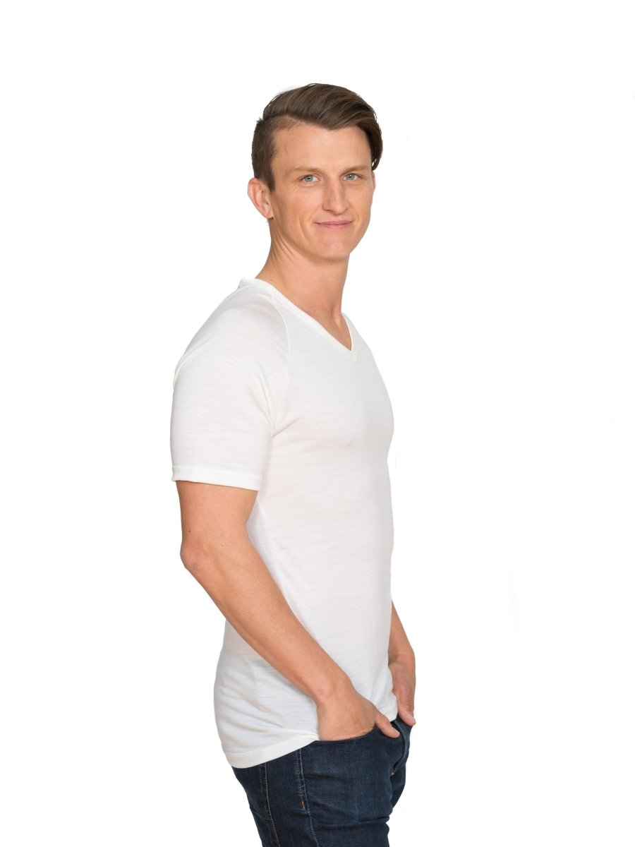 Merino Short Sleeve V Neck - Brass Monkeys - Smart Merino New Zealand