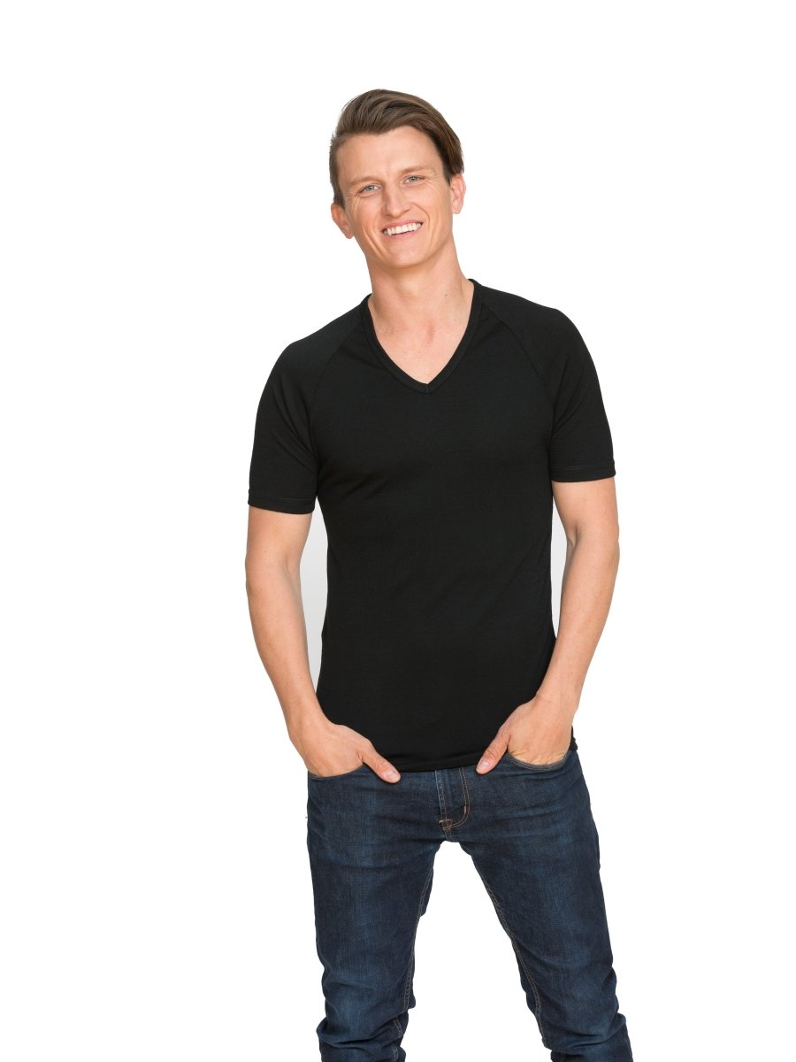 Merino Short Sleeve V Neck - Brass Monkeys - Smart Merino New Zealand
